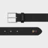 Paul Smith Black Leather 'artist Stripe' Stitch Belt