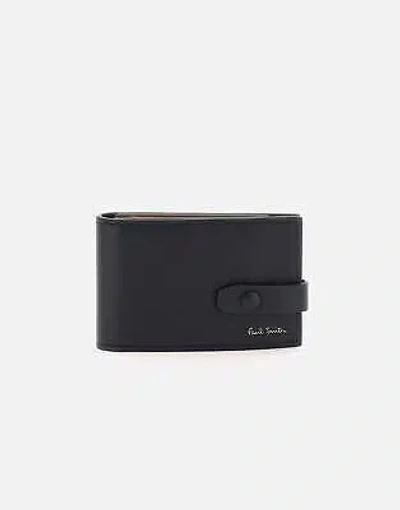 Pre-owned Paul Smith Black Leather Card Holder With Signature Stripe Slots 100% Original