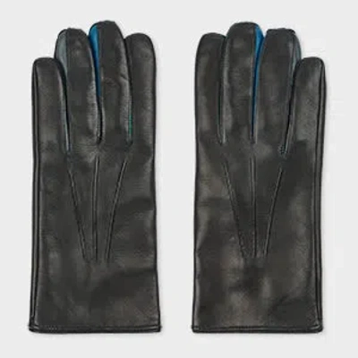 Paul Smith Black Leather 'concertina' Gloves