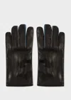 Paul Smith Black Leather 'concertina' Gloves In Black