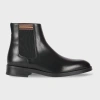 Paul Smith Black Leather 'lansing' 'signature Stripe' Boots In Black