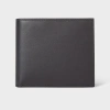 Paul Smith Black Leather Leather Monogrammed Billfold Wallet In Black