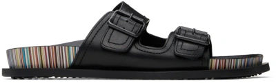 Paul Smith Black Leather Mesra Sandals