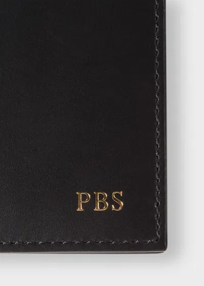 Paul Smith Black Leather Monogrammed Credit Card Wallet