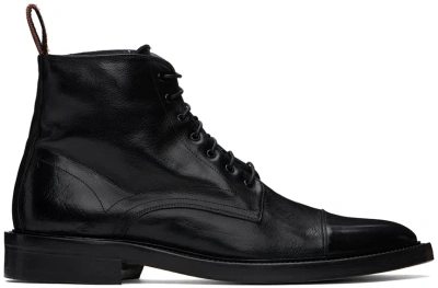 Paul Smith Black Leather Newland Boots In 79 Blacks