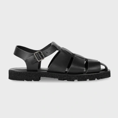 Paul Smith Black Leather 'sandoval' Fisherman Sandals