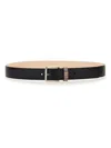 Paul Smith Black Leather Signature Stripe Belt
