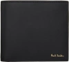 PAUL SMITH BLACK LEATHER 'SIGNATURE STRIPE' INTERIOR BILLFOLD WALLET