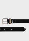 Paul Smith Black Leather 'signature Stripe' Keeper Belt In Black