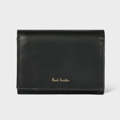 Paul Smith Black Leather Small Tri-fold Purse