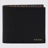 Paul Smith Signature Stripe Leather Wallet In Black