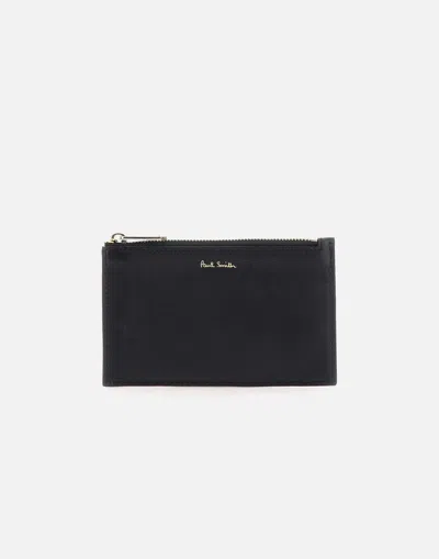 Paul Smith Black Leather Wallet With Multicolor Stripes