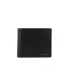 PAUL SMITH PAUL SMITH BLACK LEATHER WALLET WITH SIGNATURE STRIPE PATTERN