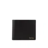 Paul Smith Black Leather Wallet With Signature Stripe Pattern In Black