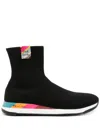 Paul Smith High-top Sneakers With Comet Logo Patch In Black