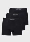 PAUL SMITH BLACK LONG PLAIN BOXER BRIEFS THREE PACK