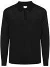Paul Smith Black Long Sleeves Solid Polo In Black