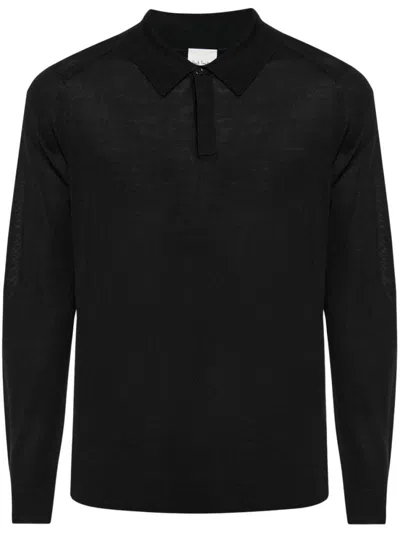 PAUL SMITH BLACK LONG SLEEVES SOLID POLO