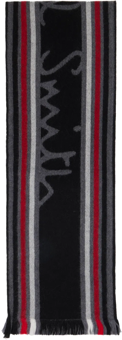Paul Smith Black Manchester United Edition Scarf In 79 Blacks