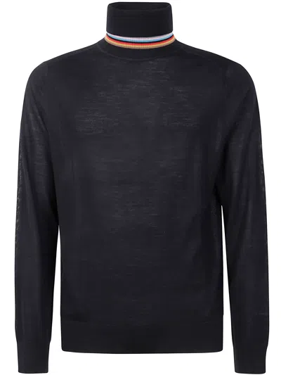 PAUL SMITH PAUL SMITH BLACK MERINO WOOL SWEATERS