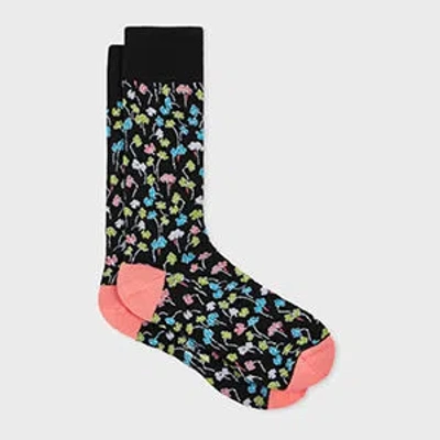 Paul Smith Black Multicolour Floral Socks