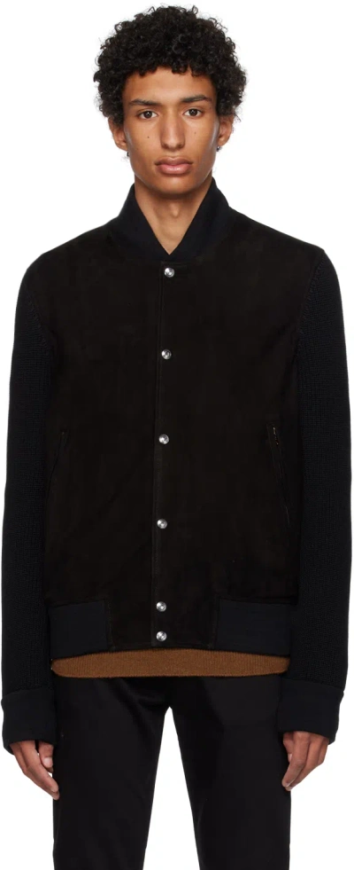 Paul Smith Black Paneled Bomber Jacket In 79 Blacks