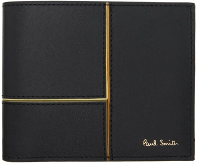 Paul Smith Black Paneled Leather Billfold Wallet In 79 Blacks