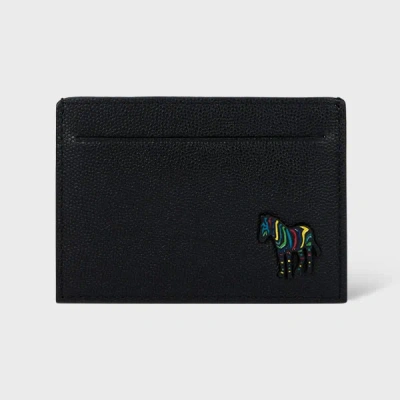 Paul Smith Black Pebble-grain Leather 'zebra' Card Holder