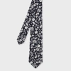 Paul Smith Black 'pencil Floral' Cotton Tie In Black