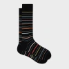Paul Smith Men's Pencil Stripe Crew Socks In Black