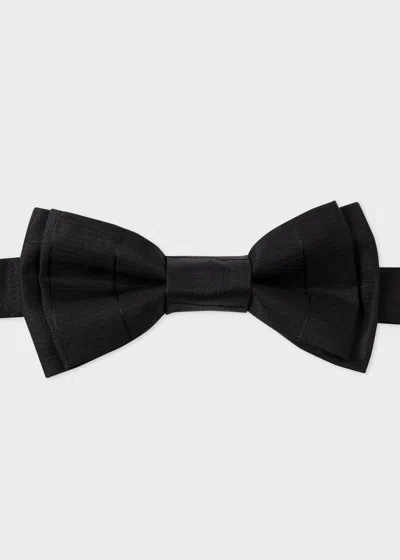 Paul Smith Black Pre-tied Silk Tonal Stripe Bow Tie
