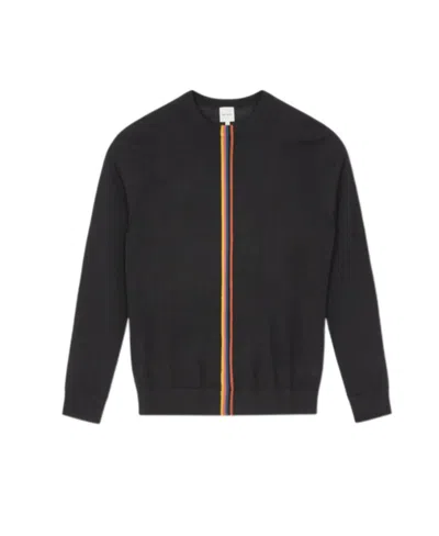 PAUL SMITH BLACK RIB ROUND-NECK PULLOVER