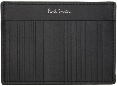 Paul Smith Black Shadow Stripe Credit Card Holder In 79 Blacks