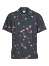 PAUL SMITH BLACK SHIRT WITH MULTICOLOR PRINT
