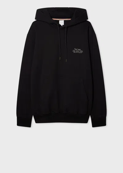Paul Smith Black Signature Logo Print Hoodie