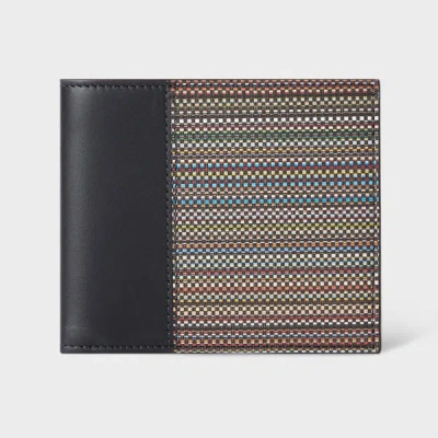 Paul Smith Black 'signature Stripe' Coated Canvas Billfold Wallet