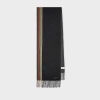 Paul Smith Black 'signature Stripe' Edge Cashmere Scarf In Black