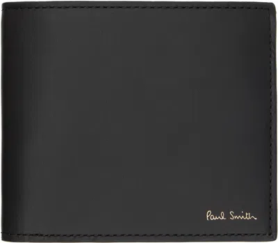 Paul Smith Black Signature Stripe Interior Billfold Coin Wallet In 79 Black
