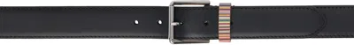 Paul Smith Black Signature Stripe Keeper Leather Belt In 79 Blacks