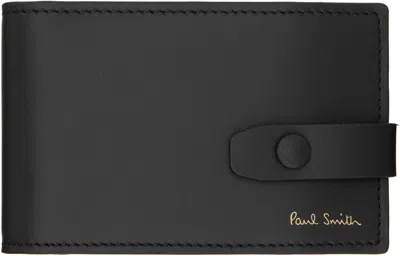 Paul Smith Black Signature Stripe Leather Card Holder In 79 Black