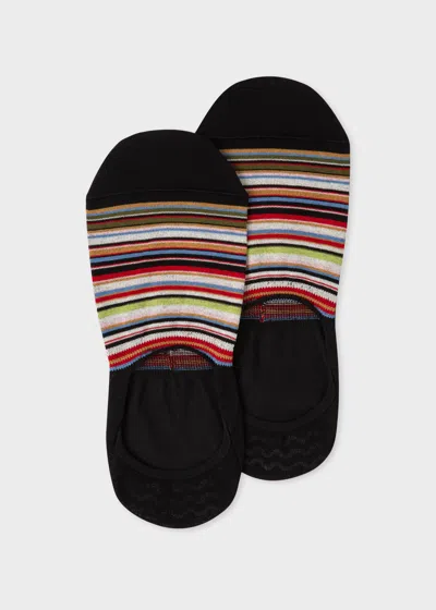 Paul Smith Black 'signature Stripe' Loafer Socks Multicolour