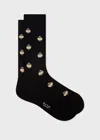 Paul Smith Polka-dot Cotton-blend Jacquard Socks In Black