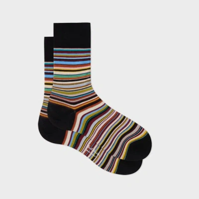 Paul Smith Black 'signature Stripe' Socks Multicolour