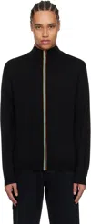 Paul Smith Men's Wool Zipped Cardigan In 79 Black