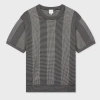 Paul Smith Black Silk-blend Geo Short-sleeve Sweater In Black