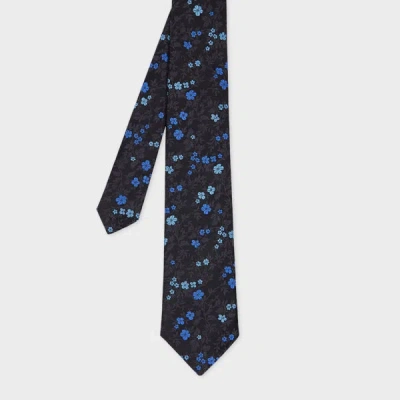 Paul Smith Black Silk Floral Tie