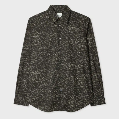 Paul Smith Black 'slide Notes' Print Shirt