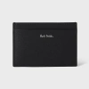Paul Smith Black Straw-grain Embossed Leather Card Holder In Black