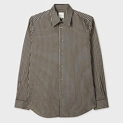 Paul Smith Striped Tailored Shirt In Black