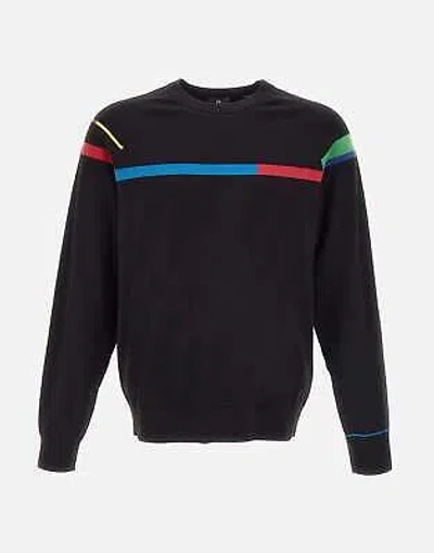 Pre-owned Paul Smith Black Striped Crew Neck Organic Cotton Sweater 100% Original